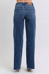 Judy Blue Full Size Raw Hem Mid Rise Jeans - Trendy & Versatile Denim